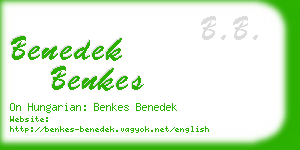 benedek benkes business card